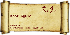 Kósz Gyula névjegykártya