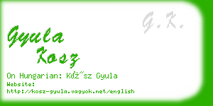 gyula kosz business card